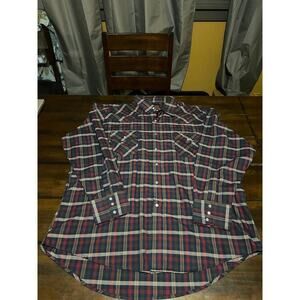 Plains Western Wear Men’s Plaid XL Long Sleeved Snap Shirt